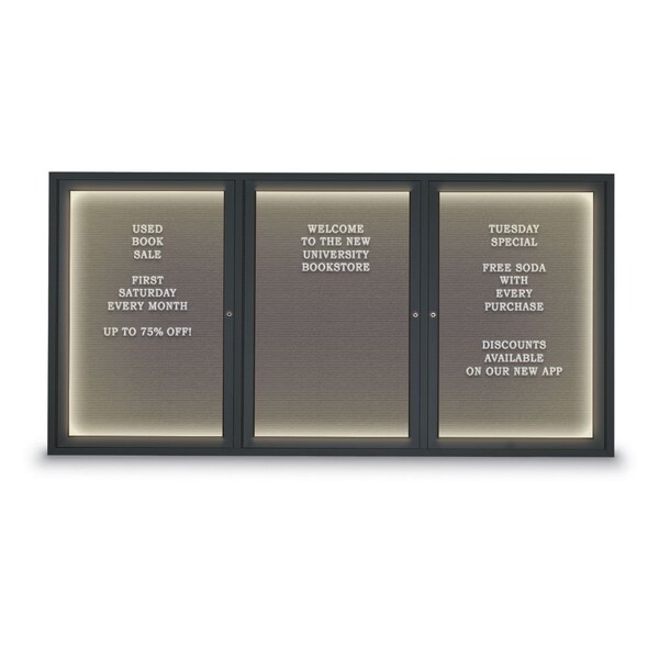 Indoor Enclosed Combo Board, 42"x32", Black Frame/Black & Burgundy